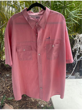 Men's IZOD Pink Casual Button Down Shirt 3XB very nice condition